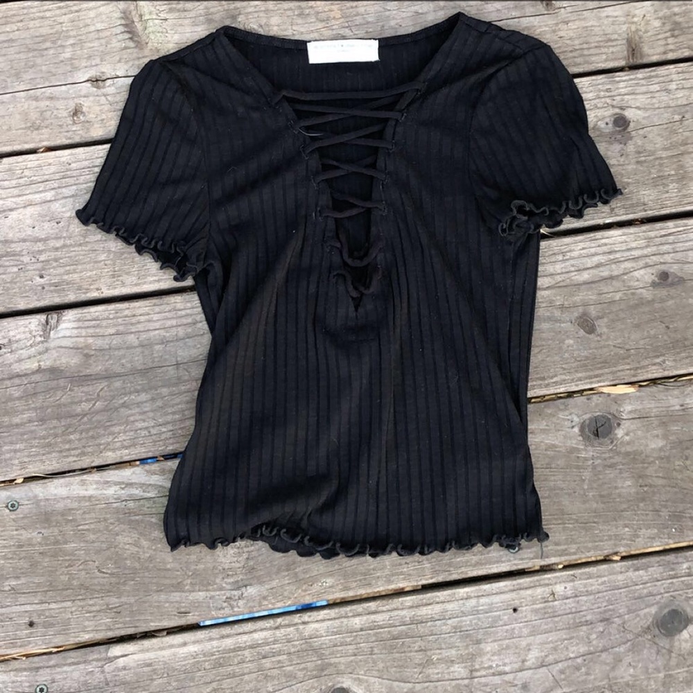 Urban Outfitters lace up black top